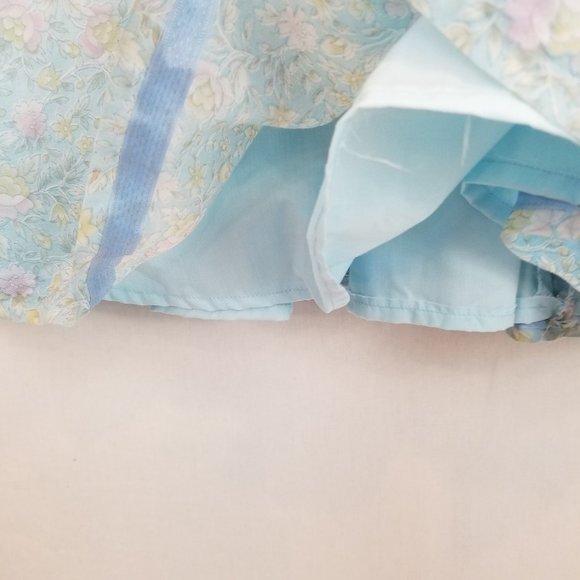 Vintage 60s Dusty Blue Floral Summer Maxi Dress Sz XS - Picture 8 of 8